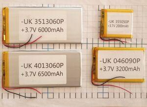  60 mm LP 4060130 ( 4013060 ) P-PCM (Li-POL 3.7V 6500mAh) -UK series ( 4 mm 60mm 130 mm)