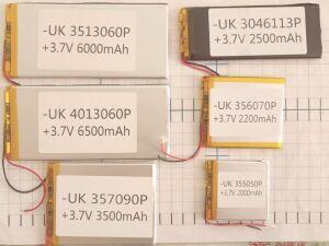  60 mm LP 356070 (Li-POL 3.7V 2200mah ) -UK series ( 3.5mm 60 mm 70 mm) .